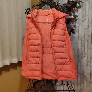 Tangerine Zip Up Hooded Vest
